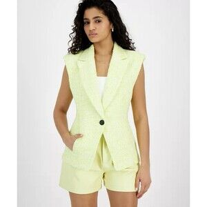 Avec Les Filled Women's Tweed Sleeveless Blazer Size L